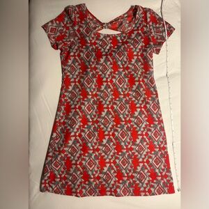 Rosebud Red and White Patterned Dress